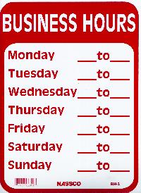 BUSINESS HOUR SIGN